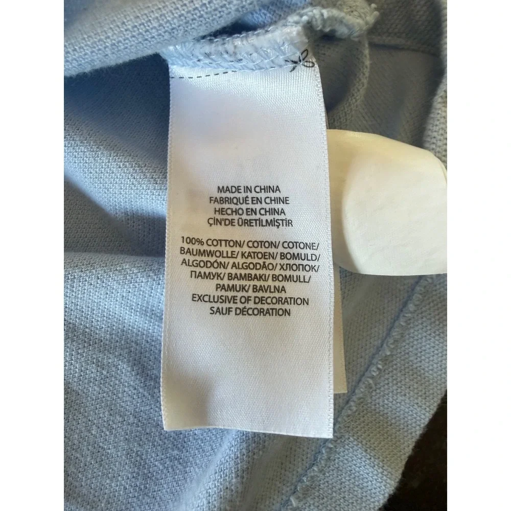Polo Ralph Lauren Men XL Custom Slim Fit Light Blue Pique Polo Golf Shirt Cotton